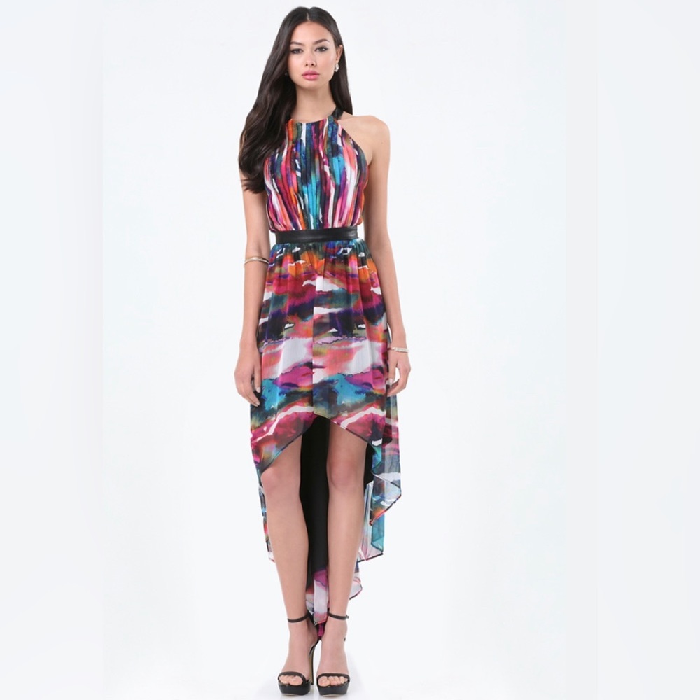 Bebe Caitlyn Hi/Lo T-Starp Dress